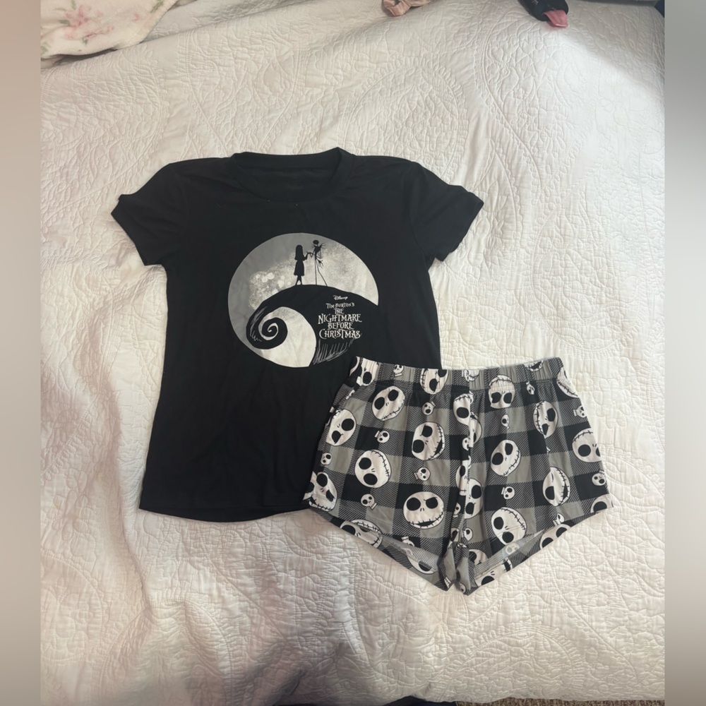 Disney Black and Gray Nightmare Before Christmas Pajama Set